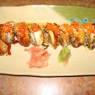 a plate of sushi