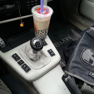 jasmine milk tea; super generous with the boba - only $3.25 and oh so delicious! i come here every week without fail