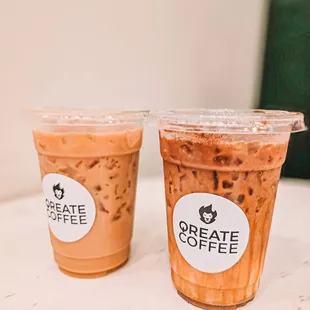 Cold brew and iced vanilla latte