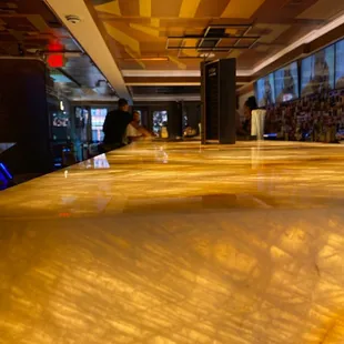 a view of a bowling court