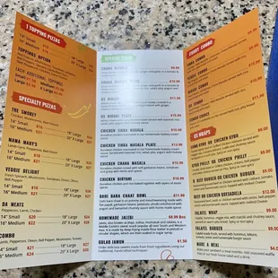 Menu as of 19MAR21