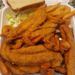 french fries and a sandwich