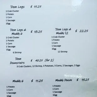 Seafood Boil Menu
Snow Crabs and Shrimp with Trimmings