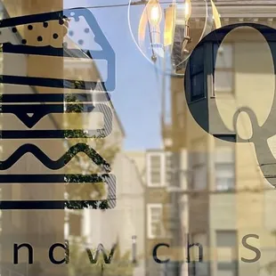 a sandwich in the window