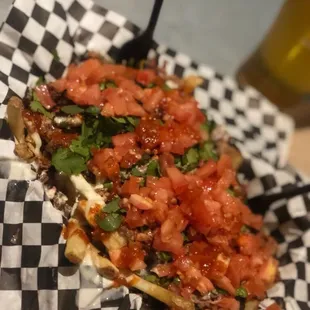 LOADED FRIES. Delicious enough for two! Alex you the man