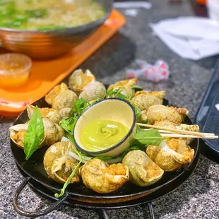 a plate of appetizers