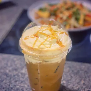 a cup of iced coffee