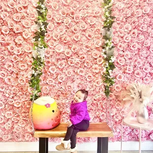 My cutie posing in QTea's backdrop.