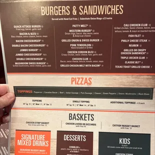 the menu