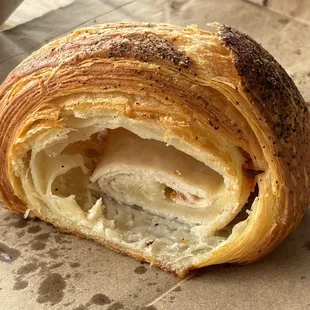Turkey and Swiss croissant