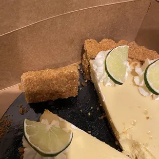 Good Keylime pie, but the crust was a mess, kept falling off!