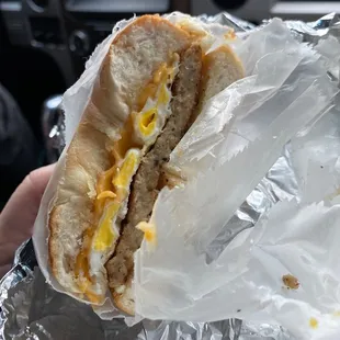 a half eaten sandwich