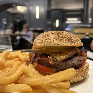 Burger and fries
