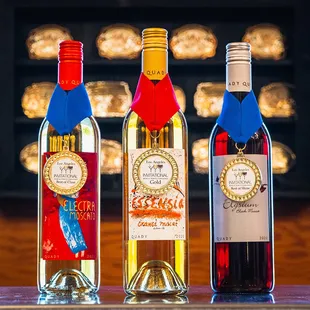 Award-winning Quady wines: Electra Moscato, Essensia Orange Muscat and Elysium Black Muscat