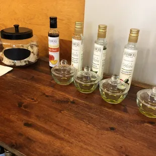 Local oil tasting. Dip your bread.