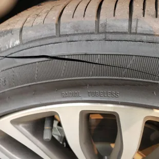 Tire was slashed on Saturday night.  Where is security