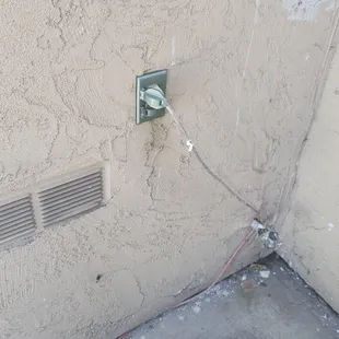 Workers stealing my electricity for remodeling apt downstairs.  Says office said was okay.