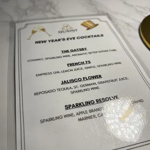 menu