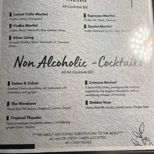 A few NA drinks available!