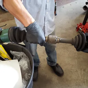 Toasted CV joint 2--they showed me the damaged parts they had replaced without me having to ask!