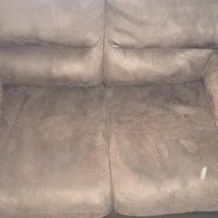 the "before" of my microfiber couch