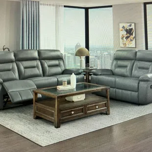 2 leather couches