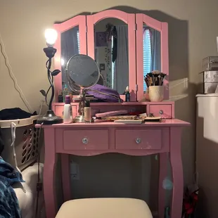 Pink vanity