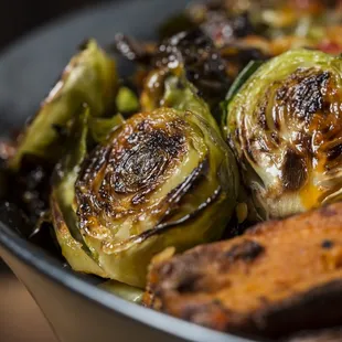 brussels sprouts and sweet potatoes