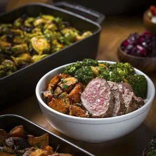 a variety of vegetables and meats