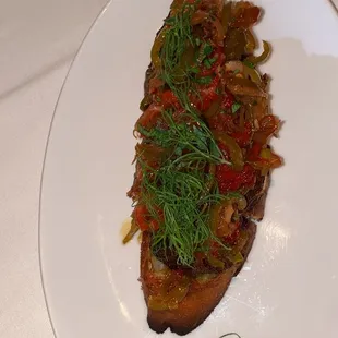 Sausage & Pepper Garlic Toast