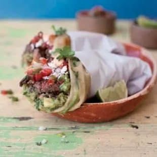 a burrito wrapped in a tortilla