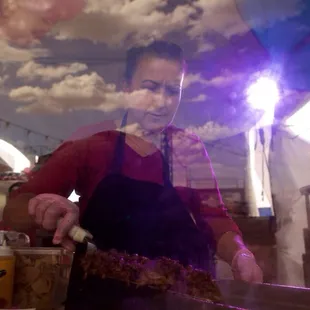 Vicky preparing the day's delicacies!!