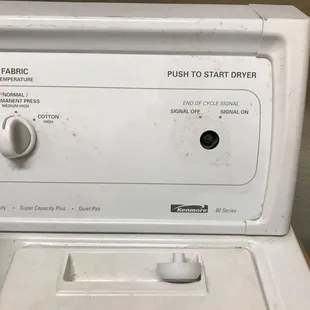 Our clothes dryer was stacked upside down atop the washer. Know broke off and dirt filled the filter area!