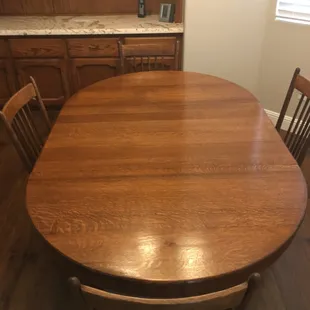 Refinished antique Table with 2 new leaves