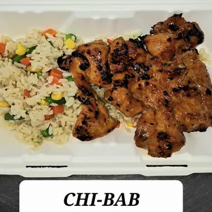 a meal in a styrofoam container