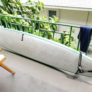 My 9&apos; foot longboard rental back at my stay.
