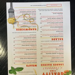 Actual Menu