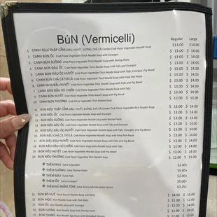 Menu most up to date