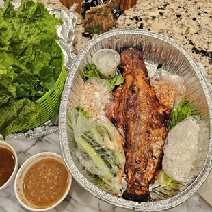 Small ~ 3lbs catfish ($30). This was a takeout order. 1/15/2024