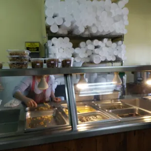 a woman preparing food