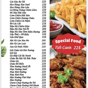 menu, chicken wings and fried chicken