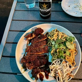 Garlic noodles chicken katsu