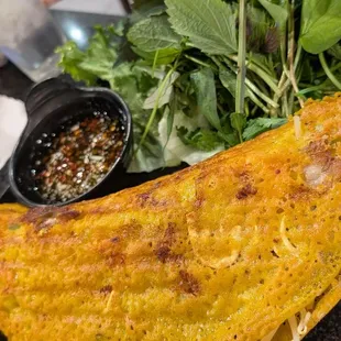 8. Bánh Xèo Đặc Biêt "Quán Mii" Crispy Crepe with Pork, Shrimp, Squid