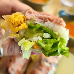 Grilled pork spring rolls