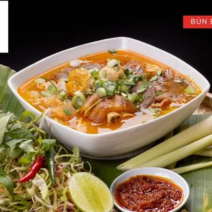 a bowl of soup and a bowl of noodles