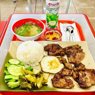 a plate of food on a table