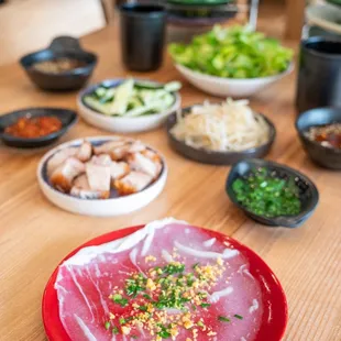 Every order comes with a variety of delicious side dishes...