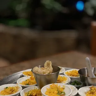 a platter of appetizers