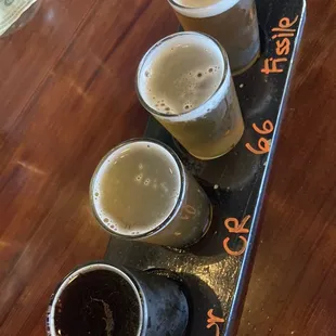 Flight of 4- brown sour, 2 ipas and 1 iipa