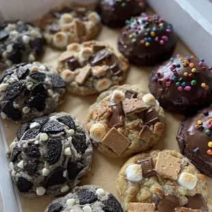 a box of assorted cookies